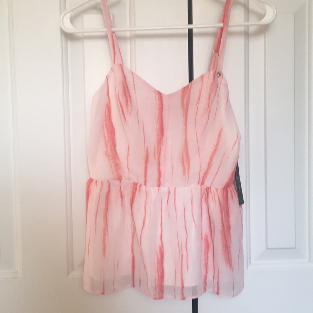 Guess Watermark Pink Ballet Peplum Top